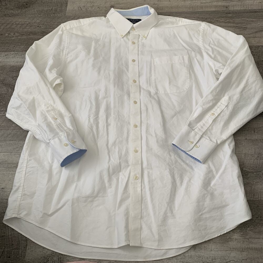 Charles Tyrwhitt Oxford Weave Shirt Mens XXL White Button Down Classic Fit